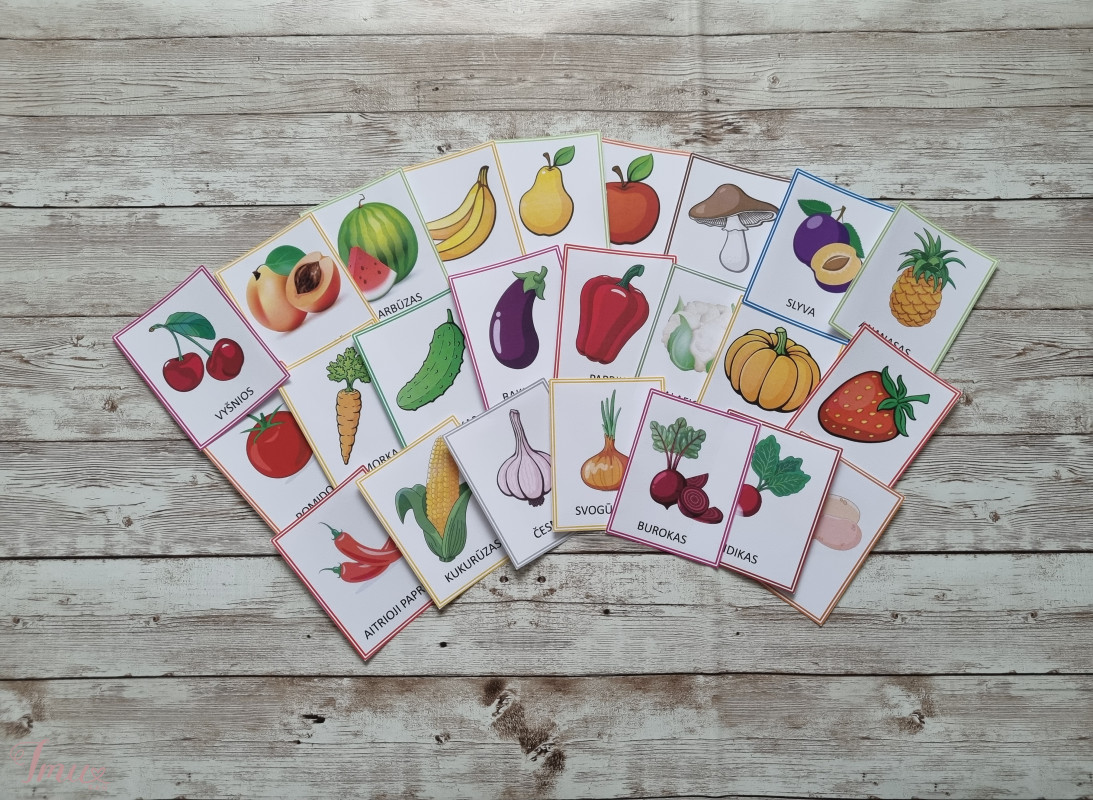 imusau.lt | parduodama Laminuotos kortelės vaisiai ir daržovės