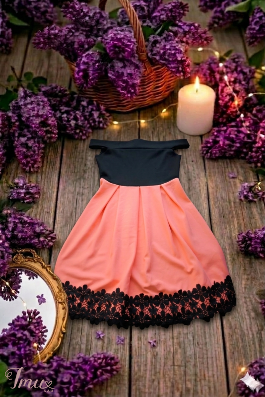 imusau.lt | parduodama Šventinė suknelė su nėriniais ir atviru petimi | Dydis M