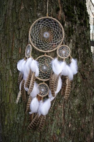 imusau.lt | parduodama Penkių lankelių natūrali sapnų gaudyklė