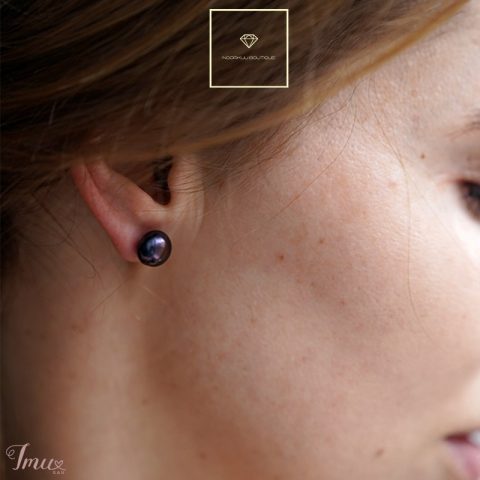 imusau.lt | parduodama 925 sidabriniai auskarai su natūraliais tamsiais perlais