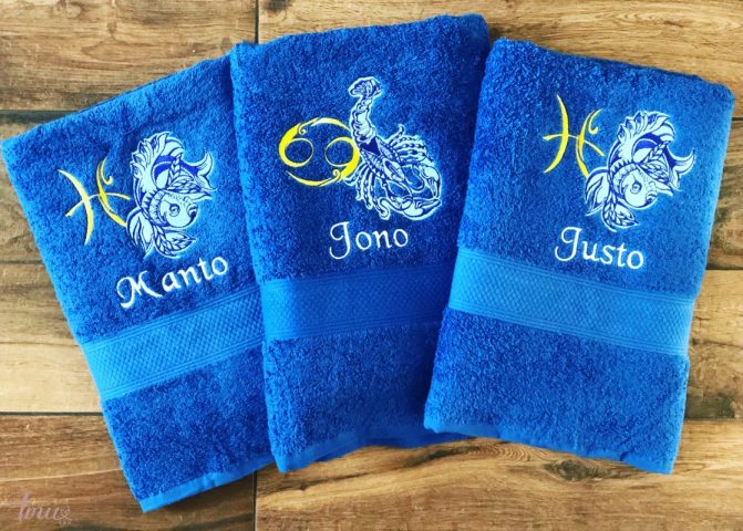 imusau.lt | parduodama Rankšluostis su vardu ir zodiako ženklu