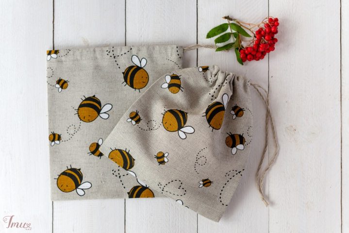 imusau.lt | parduodama Lininis maišelis "Bitės"