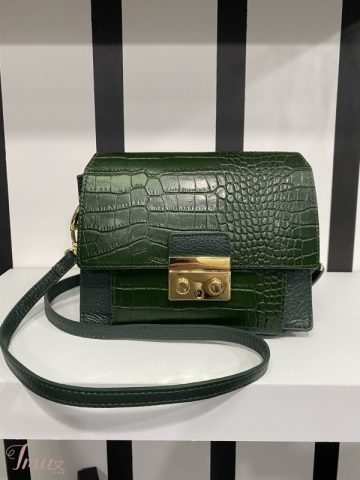 imusau.lt | parduodama Tamsiai žalia odinė rankinė per petį