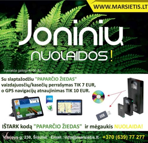 imusau.lt | parduodama Joninių nuolaidos vaizdajuosčių perrašymui ir gps navigacijų atnaujinimui!
