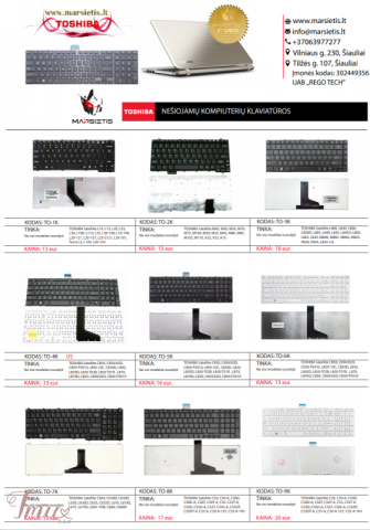 imusau.lt | parduodama PIGIAUSIAI. TOSHIBA nešiojamų kompiuterių klaviatūros nuo 11 eurų