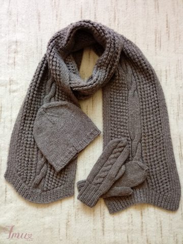 imusau.lt | parduodama Rudas šalikas, kepurė ir pirštinės