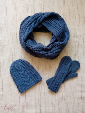 imusau.lt | parduodama Mėlynas šalikas/ mova, kepurė ir pirštinės