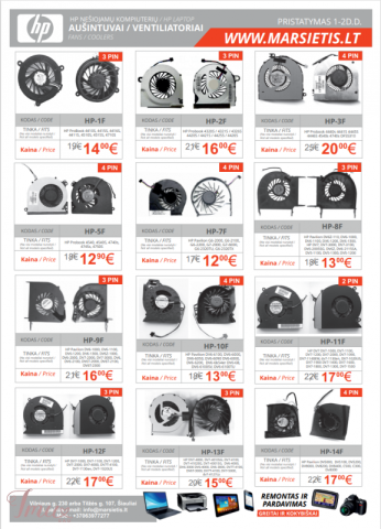 imusau.lt | parduodama HP nešiojamo kompiuterio aušintuvai geriausia kaina!