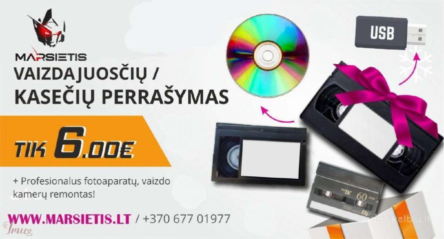 imusau.lt | parduodama Vaizdajuosčių / Kasečių Perrašymas