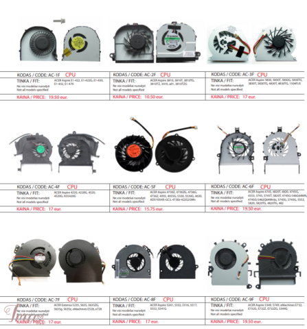 imusau.lt | parduodama ACER Aspire 5349, 5749, eMachines E732, E732G, E732Z, E732ZG nešiojamo kompiuterio aušintuvas