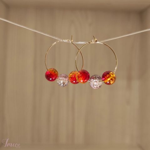 imusau.lt | parduodama Auskarai su skaldyto stiklo rutuliukais