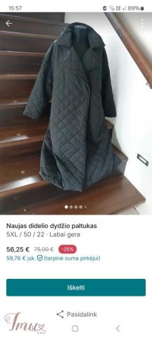 imusau.lt | parduodama didelio dydžio naujas paltas