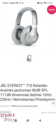 imusau.lt | parduodama Ausinės JBL Everest 720