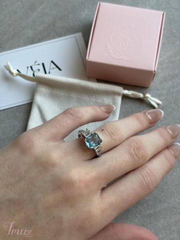 imusau.lt | parduodama Sidabrinis žiedas su cirkoniu mėlynos spalvos